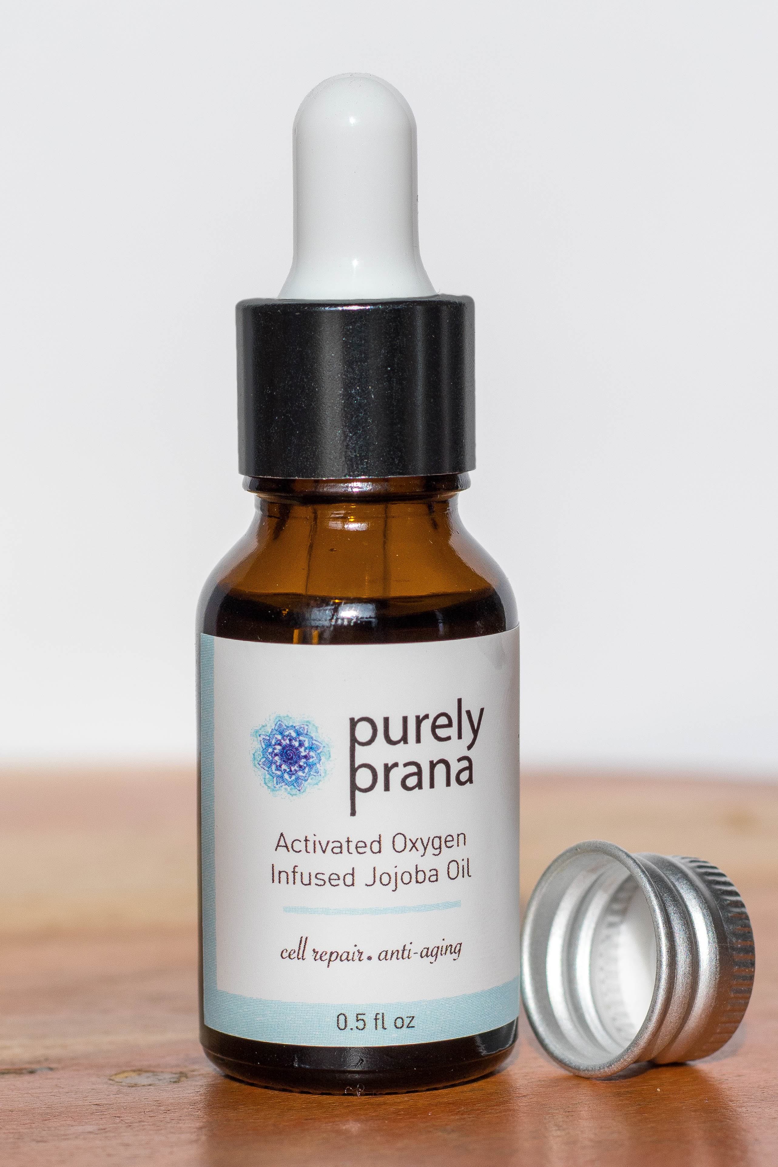 Activated Oxygen infused Jojoba Oil, purely prana oil, jojoba oil, organic oil, organic skincare