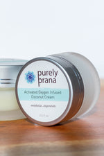 Activated Oxygen Infused Coconut Cream, organic skin care creams, oxygenated skin care, purely prana 